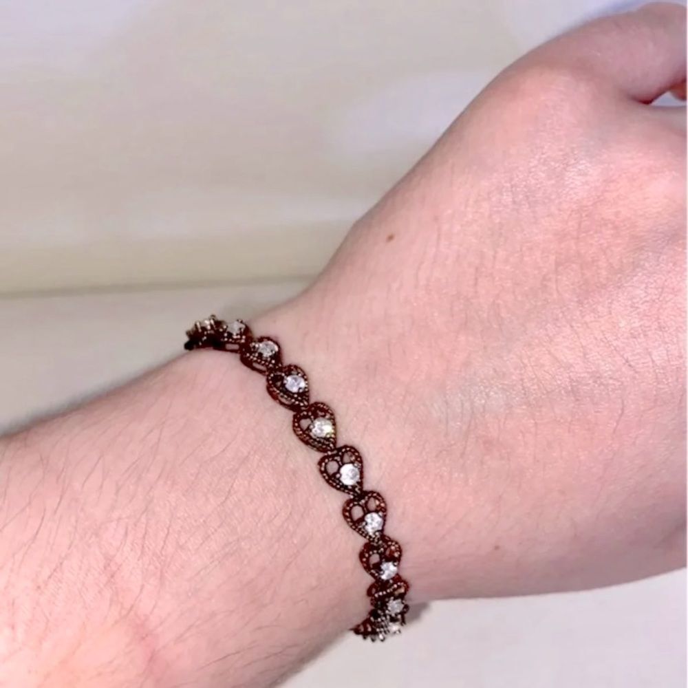 Retro Diamond Heart Tennis Bracelet‎